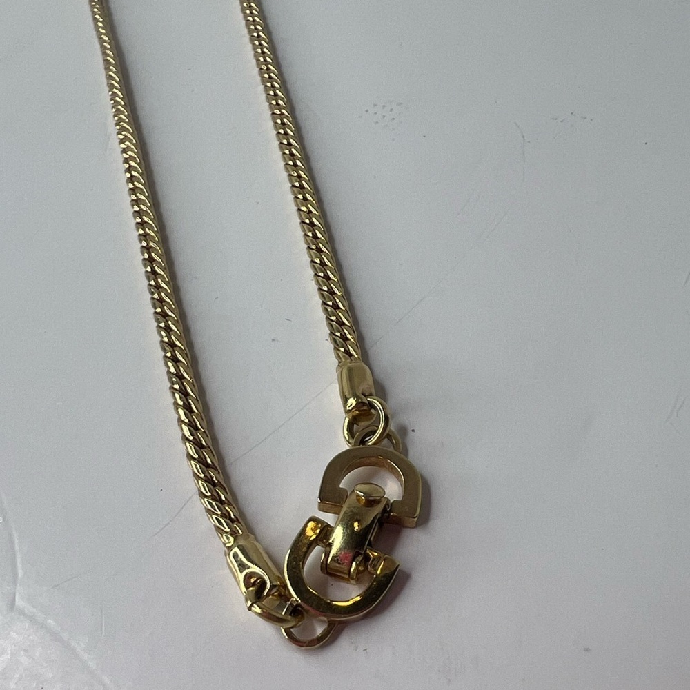Christian Dior Gold Tone Chain‎ Rhinestone Pendant Necklace CD | PRELOVED!!💎 - Picture 2 of 12